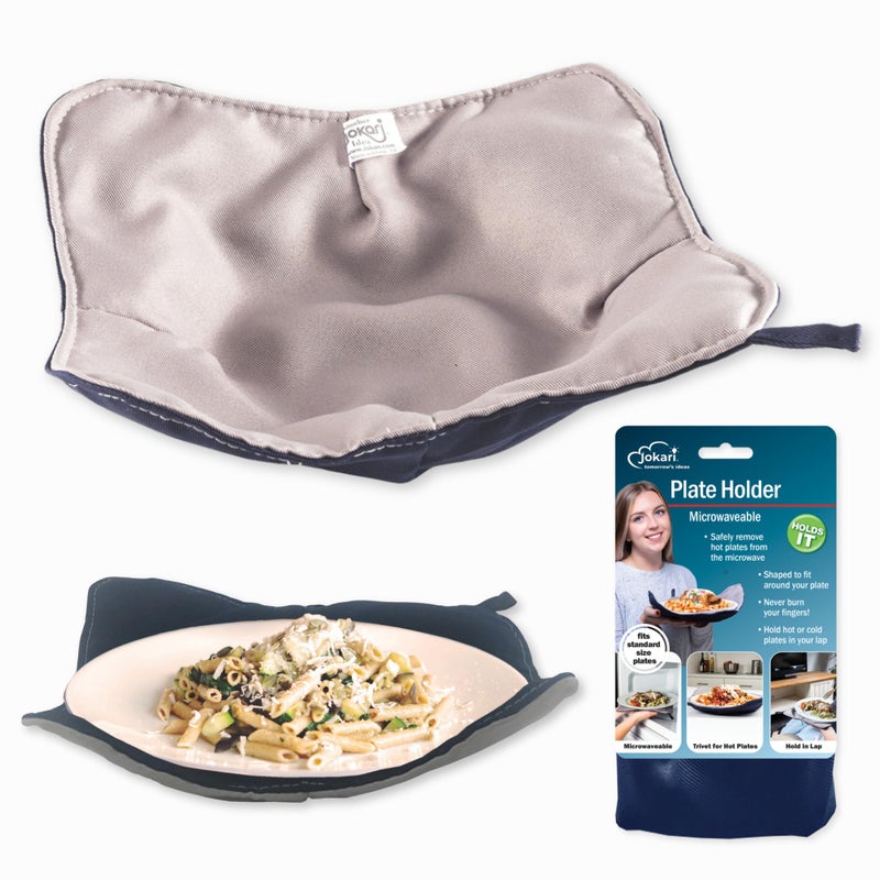 Jokari Microwave Plate Holder Cozy Heat Resistant Microwave Safe Plate Caddy Protects Hands from Hot Dishes Lap and Surface Protector for Leftovers and Reheated Meals - Image 1